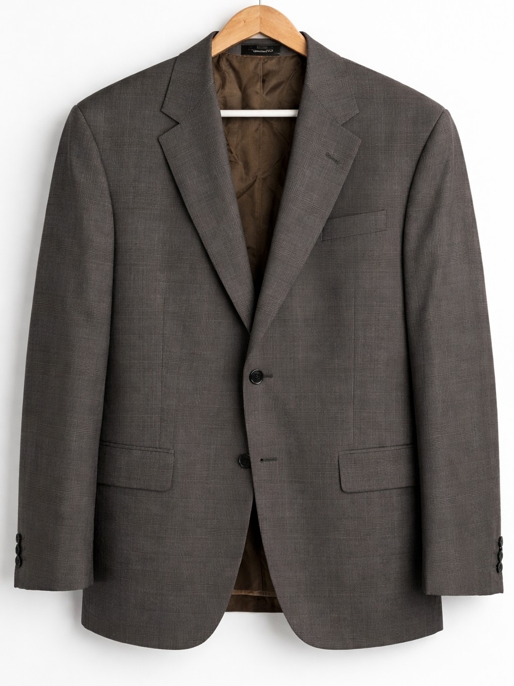 Stafford Mens Gray Glen Plaid Wool Blend 2 Button Blazer Sport Coat USA Made